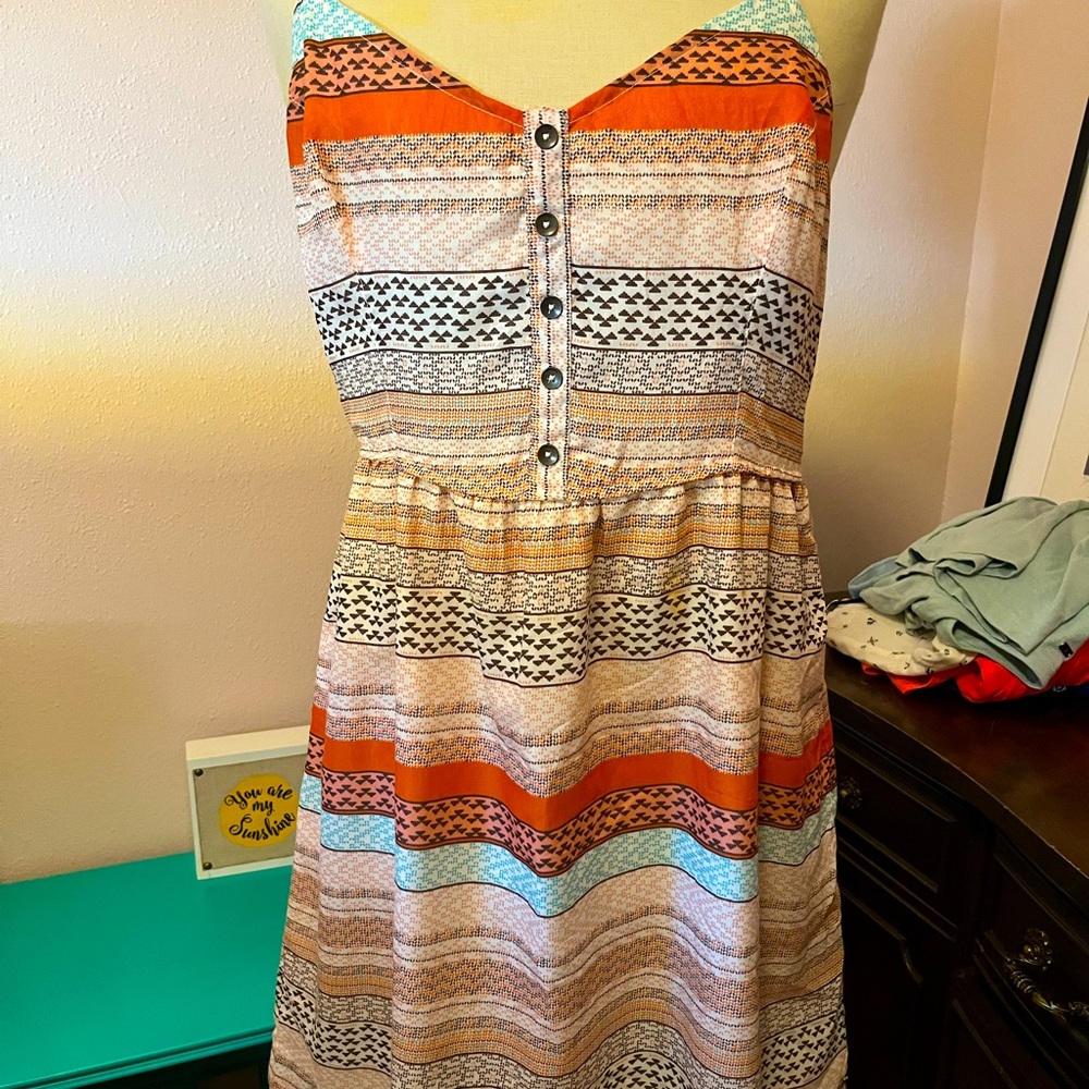 O’Neill button down multicolor summer dress size 11